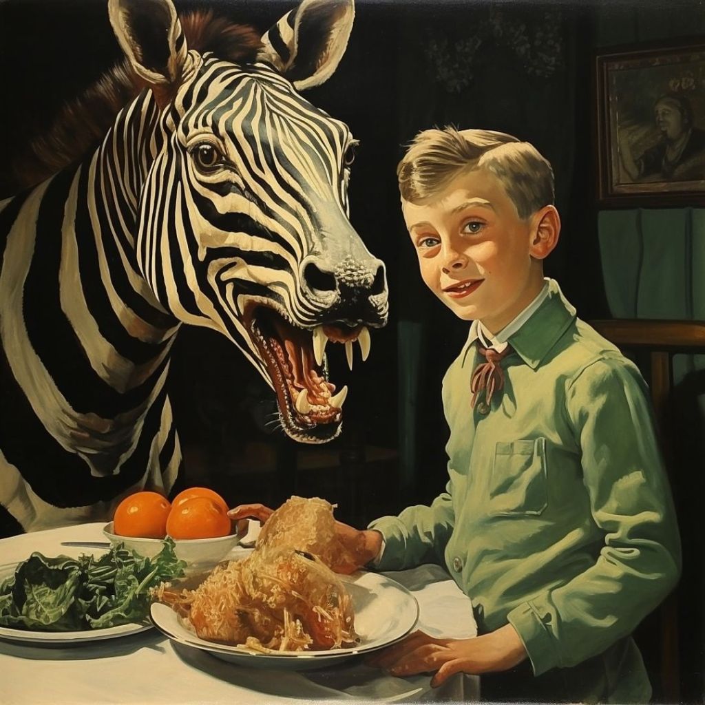 Striped Companion at Supper